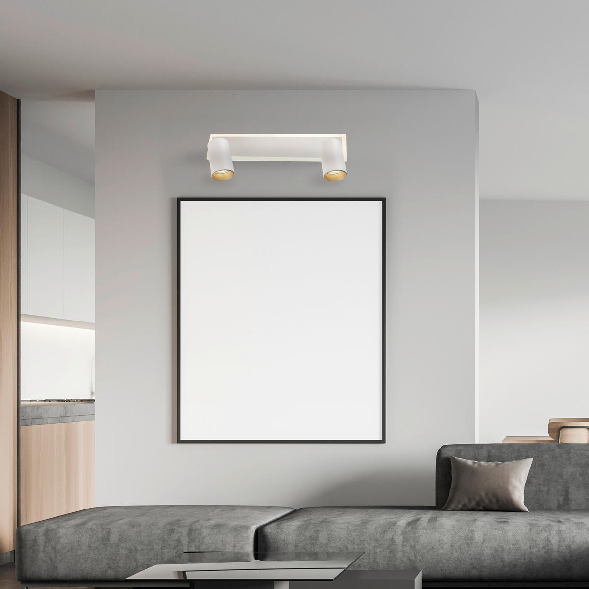 LED-DECKENSTRAHLER Parma 14/40/8 cm  - Weiß, Design, Metall (14/40/8cm)