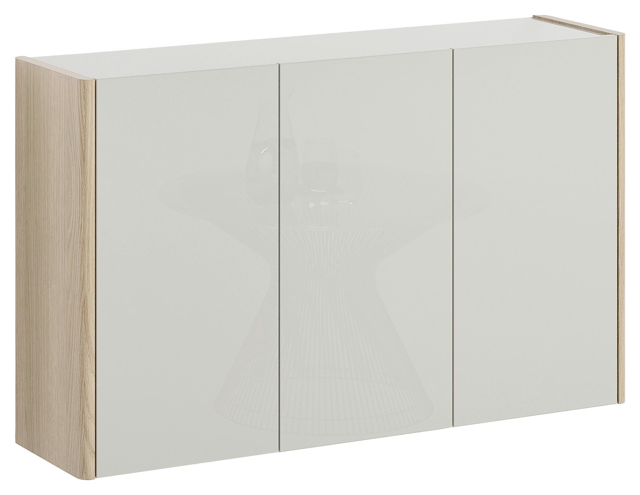 VÄGGHÄNGT SKOSKÅP i 141/85/35 cm greige, ek Bianco 85/141/35 cm