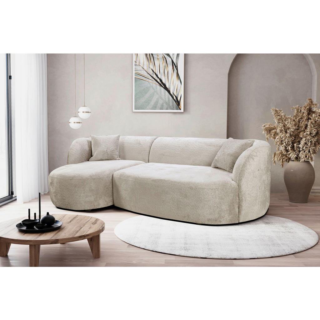Thumbnail - Mid.you Ecksofa, Weiß, Textil, 3-Sitzer, Ottomane links, L-Form, 264x143 cm, Made in EU, Wohnzimmer, Sofas & Couches, Wo...