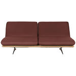 SCHLAFSOFA Palermo in Echtleder Dunkelrot  - Beige/Schwarz, Design, Leder/Holz (204/92/90cm) - Dieter Knoll
