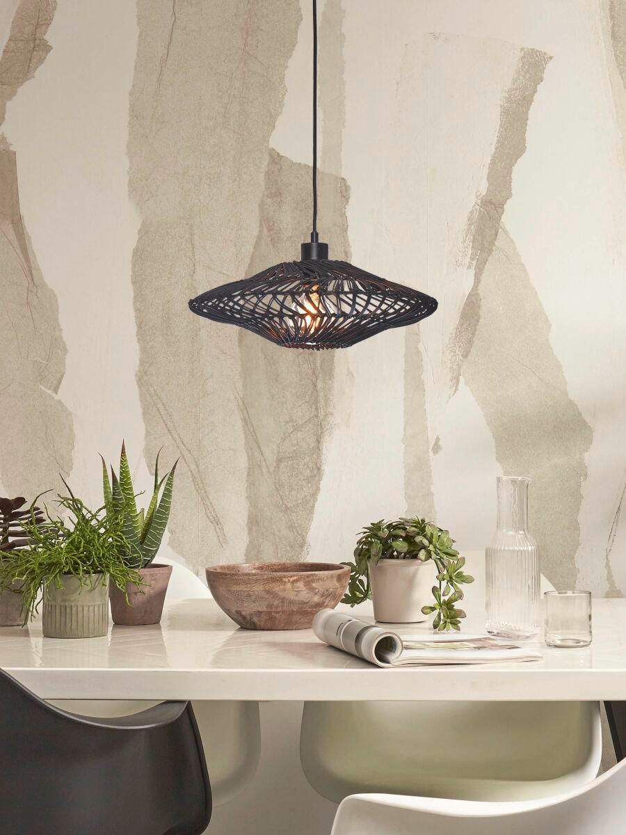HÄNGELEUCHTE GOOD&MOJO  40/12 cm   - Schwarz, Trend, Naturmaterialien (40/12cm) - Good & Mojo