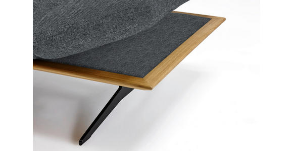 ECKSOFA in Flachgewebe Dunkelgrau 159/314 cm - Dunkelgrau/Schwarz, Design, Holz/Textil (159/314cm) - Dieter Knoll