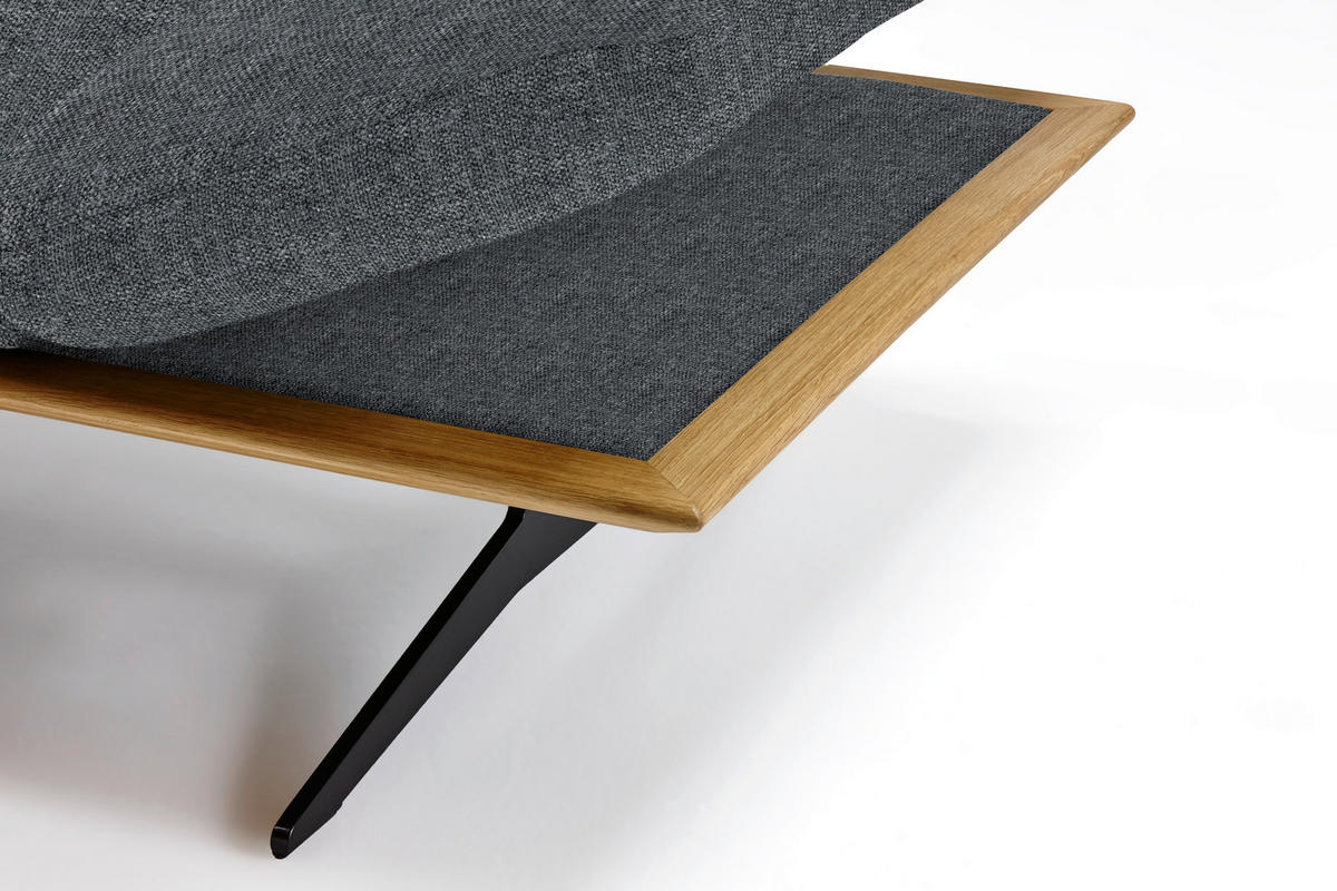ECKSOFA in Flachgewebe Dunkelgrau  159/314 cm  - Dunkelgrau/Schwarz, Design, Holz/Textil (159/314cm) - Dieter Knoll