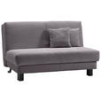 SCHLAFSOFA Cord Grau  - Schwarz/Grau, Design, Textil/Metall (145/85/100cm) - Carryhome