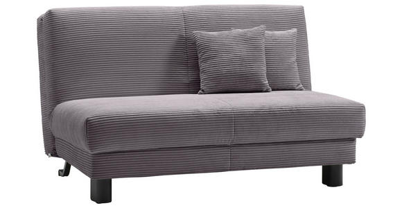 SCHLAFSOFA Cord Grau  - Schwarz/Grau, Design, Textil/Metall (145/85/100cm) - Carryhome