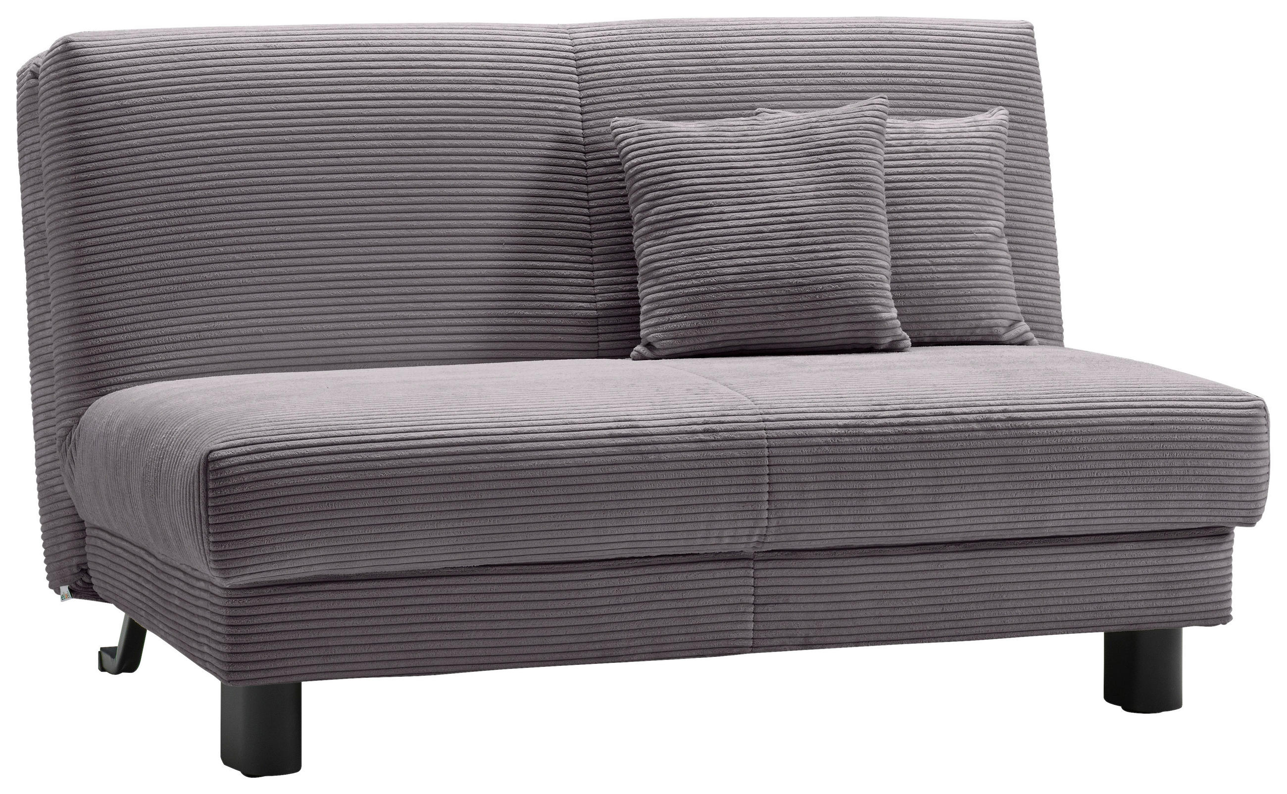 SCHLAFSOFA Cord Grau  - Schwarz/Grau, Design, Textil/Metall (145/85/100cm) - Carryhome