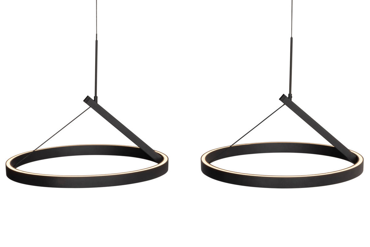 LED-HÄNGELEUCHTE Aero 98/45/150 cm   - Schwarz, Design, Metall (98/45/150cm) - Dieter Knoll