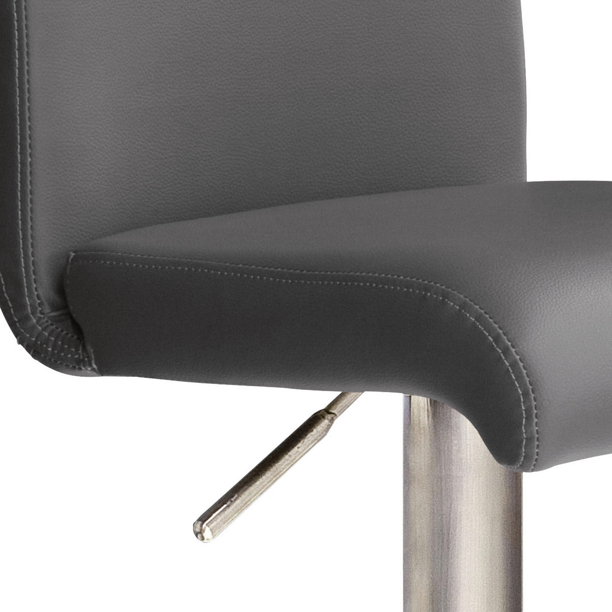 BARHOCKER in Metall, Textil Schwarz, Edelstahlfarben  - Edelstahlfarben/Schwarz, Design, Textil/Metall (42/91-116/50cm) - Livetastic