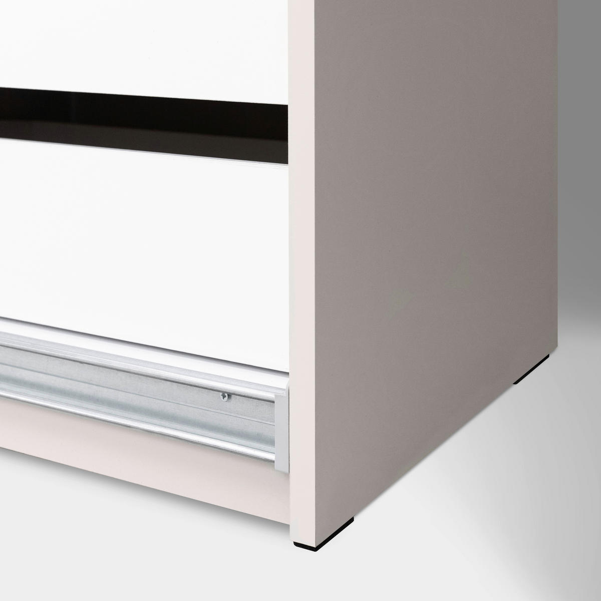 SCHIEBETÜRENSCHRANK 200/211,5/61,5 cm 2-türig Kaschmir  - Kaschmir/Schwarz, MODERN, Holzwerkstoff/Metall (200/211,5/61,5cm) - MID.YOU