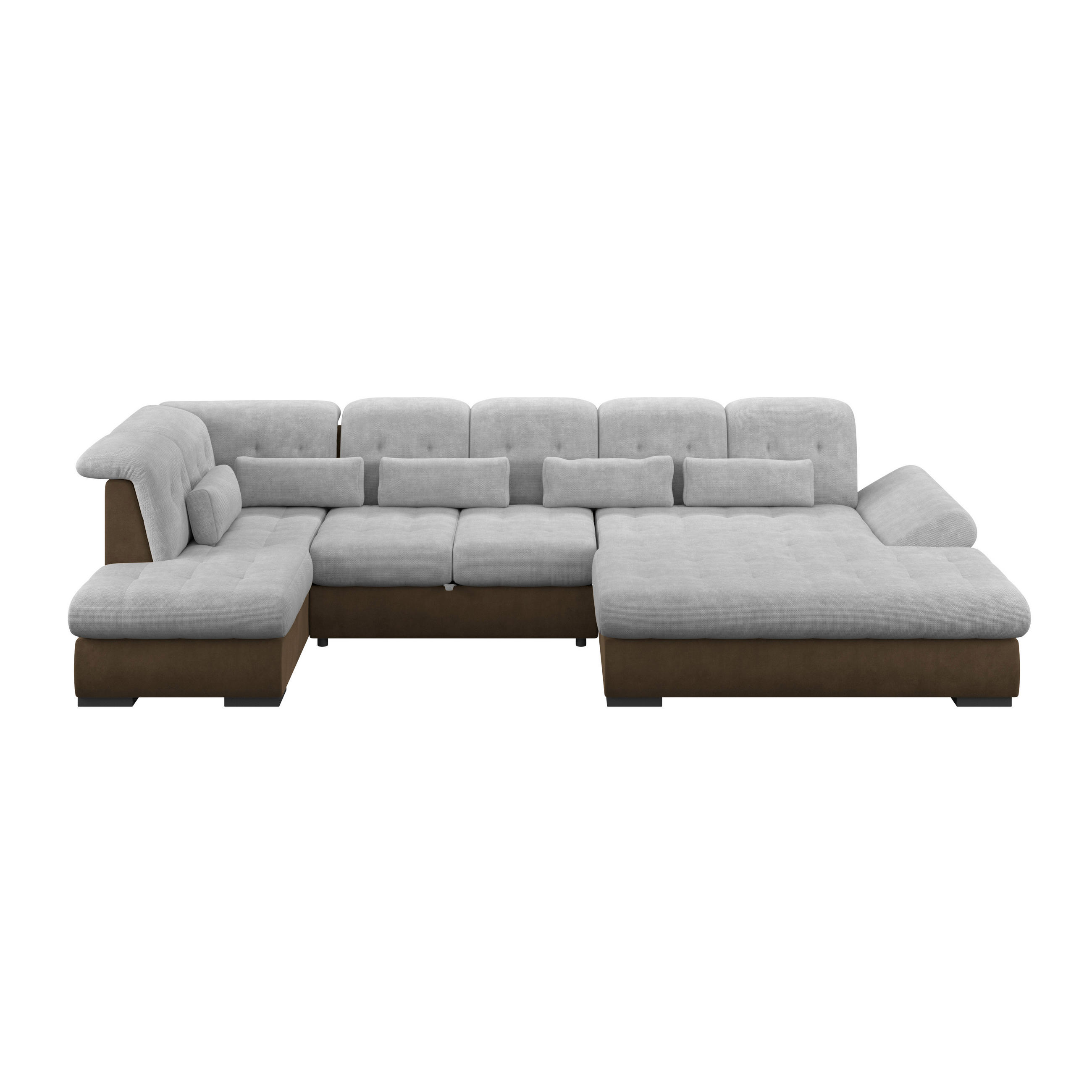 Wohnlandschaft Madera Mit Schlaffunktion Silberfarben