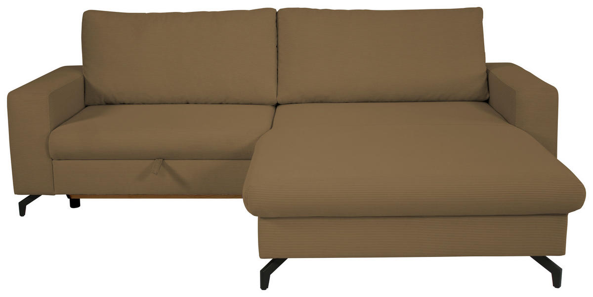 ECKSOFA CLARA Hellbraun Rückenkissen, Bettkasten, Liegefläche im Originalstoff  - Hellbraun, MODERN, Textil (240/177cm) - P & B