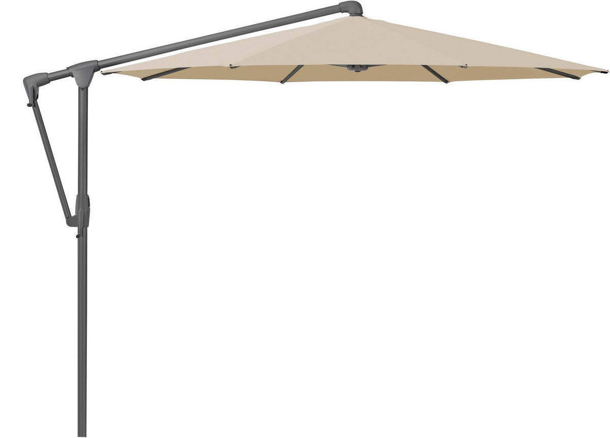 AMPELSCHIRM 300 cm Creme  - Anthrazit/Creme, Design, Textil/Metall (300/300cm) - Glatz