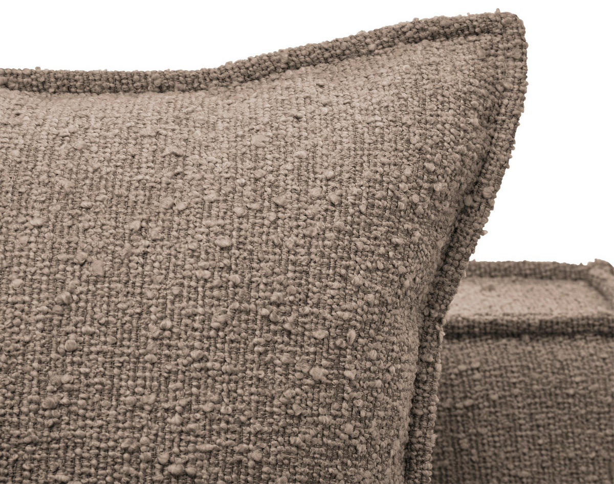 HUSSEN-3-SITZER-SOFA in Bouclé Braun  - Schwarz/Braun, Trend, Kunststoff/Textil (227/92/105cm) - Livetastic