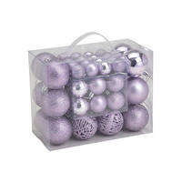 CHRISTBAUMKUGEL-SET 50-teilig  - Lila, Basics, Kunststoff (17,7/22,8/12,0cm)