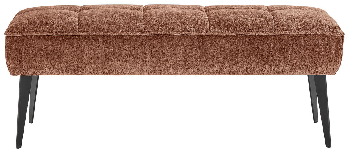 SITZBANK 133/54/47 cm Webstoff Terracotta Metall  - Terracotta/Schwarz, MODERN, Textil/Metall (133/54/47cm) - Welnova