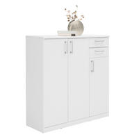 COMODĂ 106/110/36 cm  - argintiu/alb, Konventionell, plastic/material pe bază de lemn (106/110/36cm) - Xora