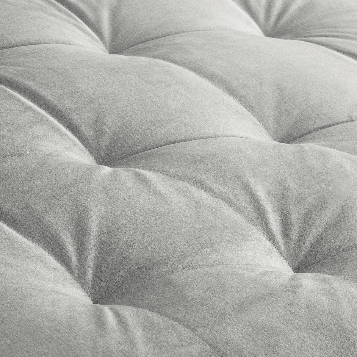 ECKSOFA Velours Hellgrau  - Hellgrau/Schwarz, Design, Kunststoff/Textil (243/284cm) - P & B
