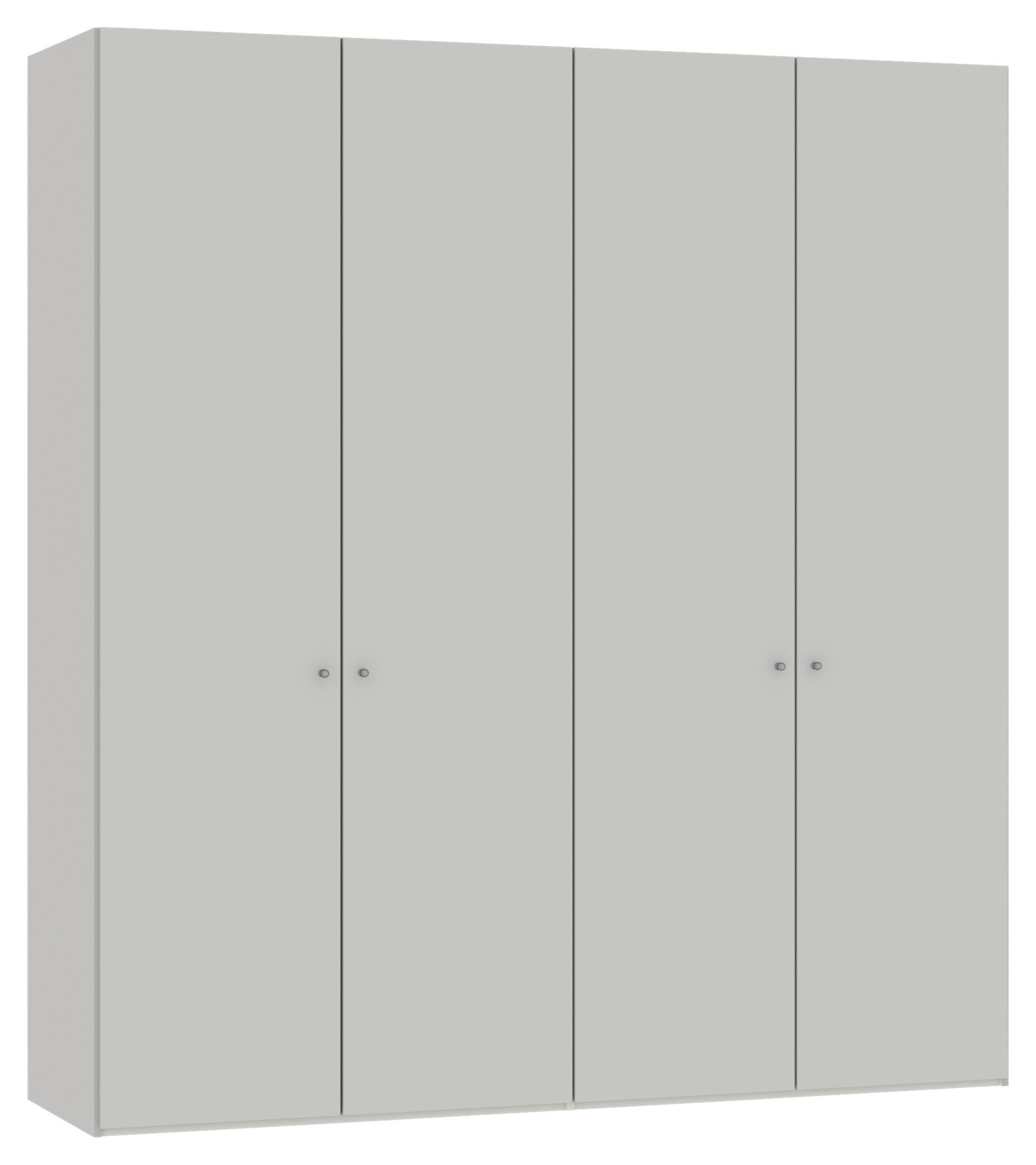 DREHTÜRENSCHRANK in Hellgrau  - Silberfarben/Hellgrau, Design, Holzwerkstoff/Metall (203/220/59cm) - Jutzler
