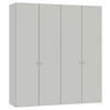 DREHTÜRENSCHRANK  in Hellgrau  - Silberfarben/Hellgrau, Design, Holzwerkstoff/Metall (203/220/59cm) - Jutzler