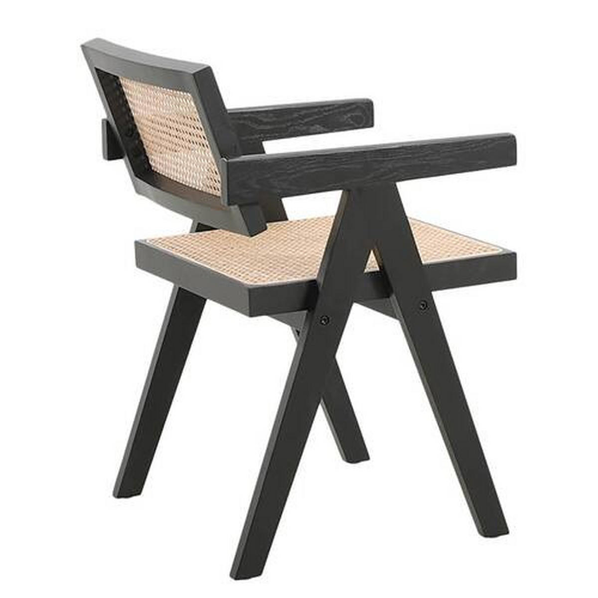 STOL MED ARMSTÖD  - svart/naturfärgad, Lifestyle, trä (51/78/53cm) - home24