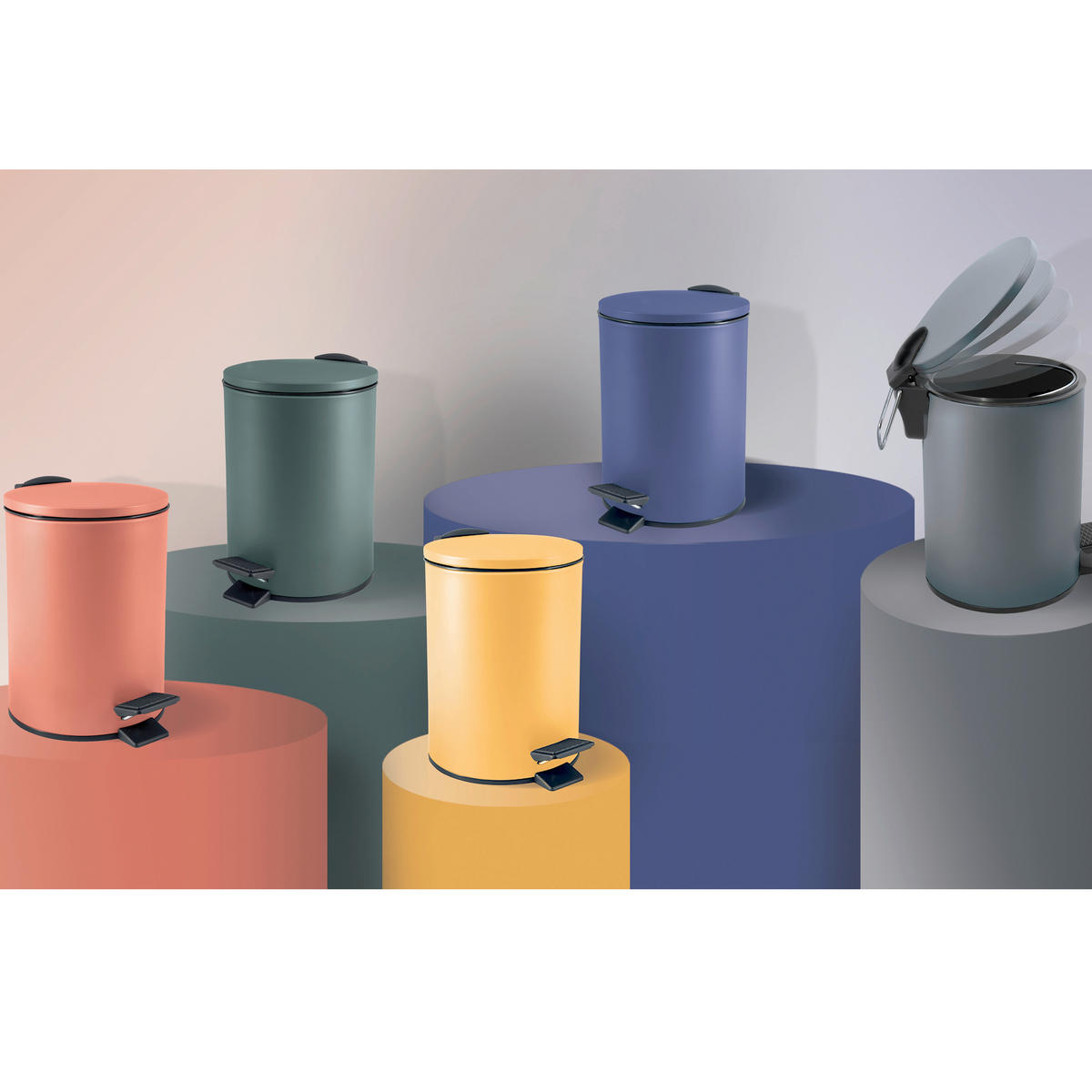 TRETEIMER ADELAR 3 L  - Terracotta/Schwarz, Basics, Kunststoff/Metall (16.80/16.80/25.00cm) - Spirella