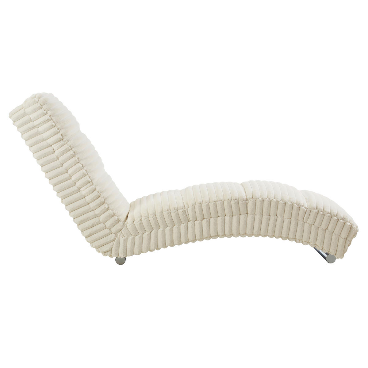 RELAXLIEGE in Cord, Plüsch Beige  - Chromfarben/Beige, MODERN, Textil/Metall (170/82/60cm) - Livetastic