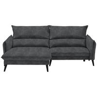 ECKSOFA in Velours Anthrazit  170/238 cm  - Anthrazit/Schwarz, Design, Holz/Textil (170/238cm) - Carryhome