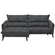 ECKSOFA in Velours Anthrazit  170/238 cm  - Anthrazit/Schwarz, Design, Holz/Textil (170/238cm) - Carryhome