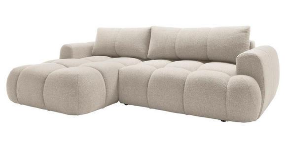 ECKSOFA Creme Struktur  - Creme/Schwarz, KONVENTIONELL, Kunststoff/Textil (172/272cm) - Carryhome