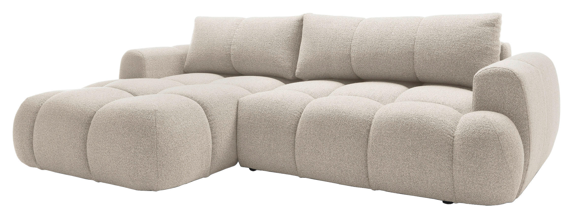 ECKSOFA Creme Struktur  - Creme/Schwarz, KONVENTIONELL, Kunststoff/Textil (172/272cm) - Carryhome