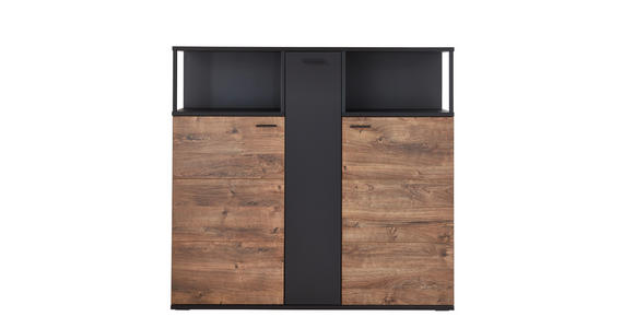 HIGHBOARD Eichefarben, Dunkelgrau Einlegeböden  - Dunkelgrau/Eichefarben, KONVENTIONELL, Holzwerkstoff/Kunststoff (150/140/44cm) - Cantus