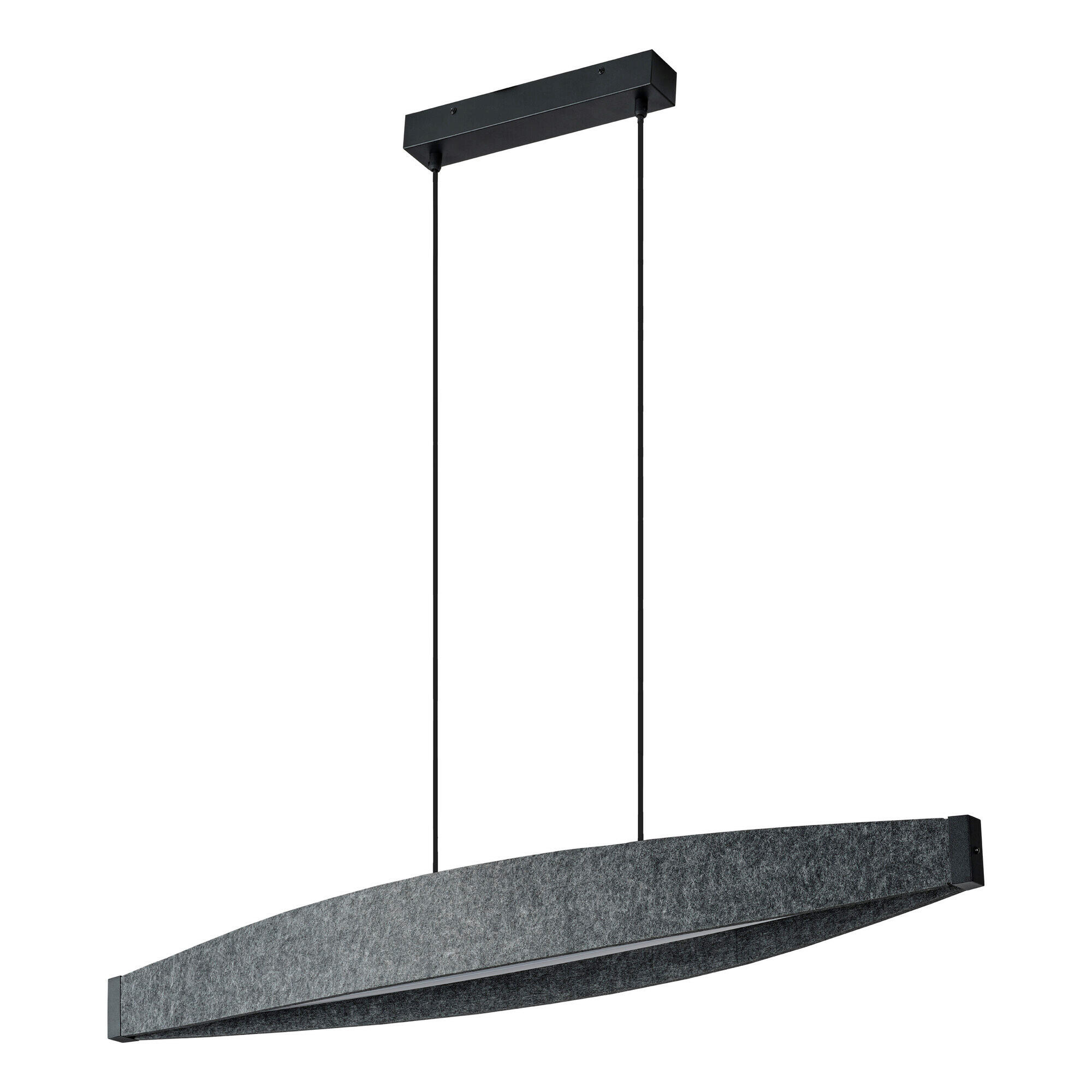 LED-HÄNGELEUCHTE Flat 100/17/150 cm   - Dunkelgrau, Design, Kunststoff/Textil (100/17/150cm) - Osram