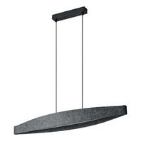 LED-HÄNGELEUCHTE Flat 100/17/150 cm   - Dunkelgrau, Design, Kunststoff/Textil (100/17/150cm) - Osram