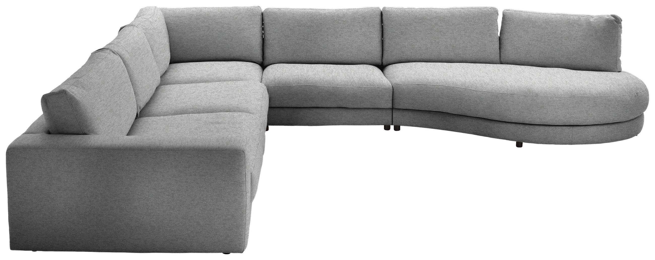 ECKSOFA in Flachgewebe Grau  365/425 cm  - Schwarz/Grau, Design, Kunststoff/Textil (365/425cm) - Lomoco