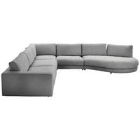 ECKSOFA in Flachgewebe Grau  - Schwarz/Grau, Design, Kunststoff/Textil (365/425cm) - Lomoco