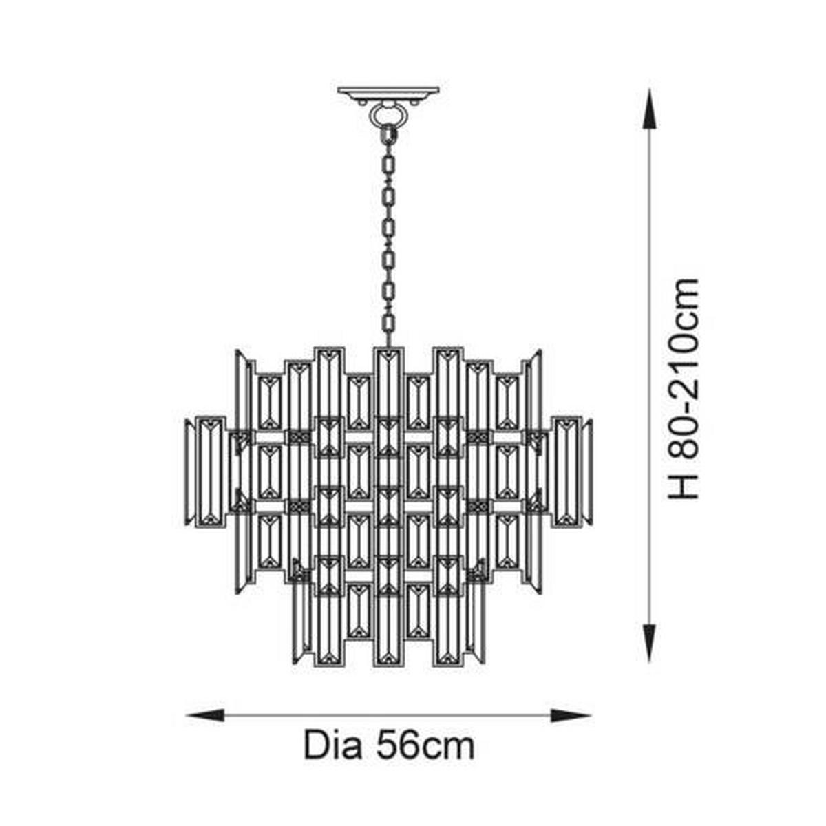 KRISTALL-HÄNGELEUCHTE 56/210 cm   - Chromfarben/Champagner, KONVENTIONELL, Glas (56/210cm) - ENDON