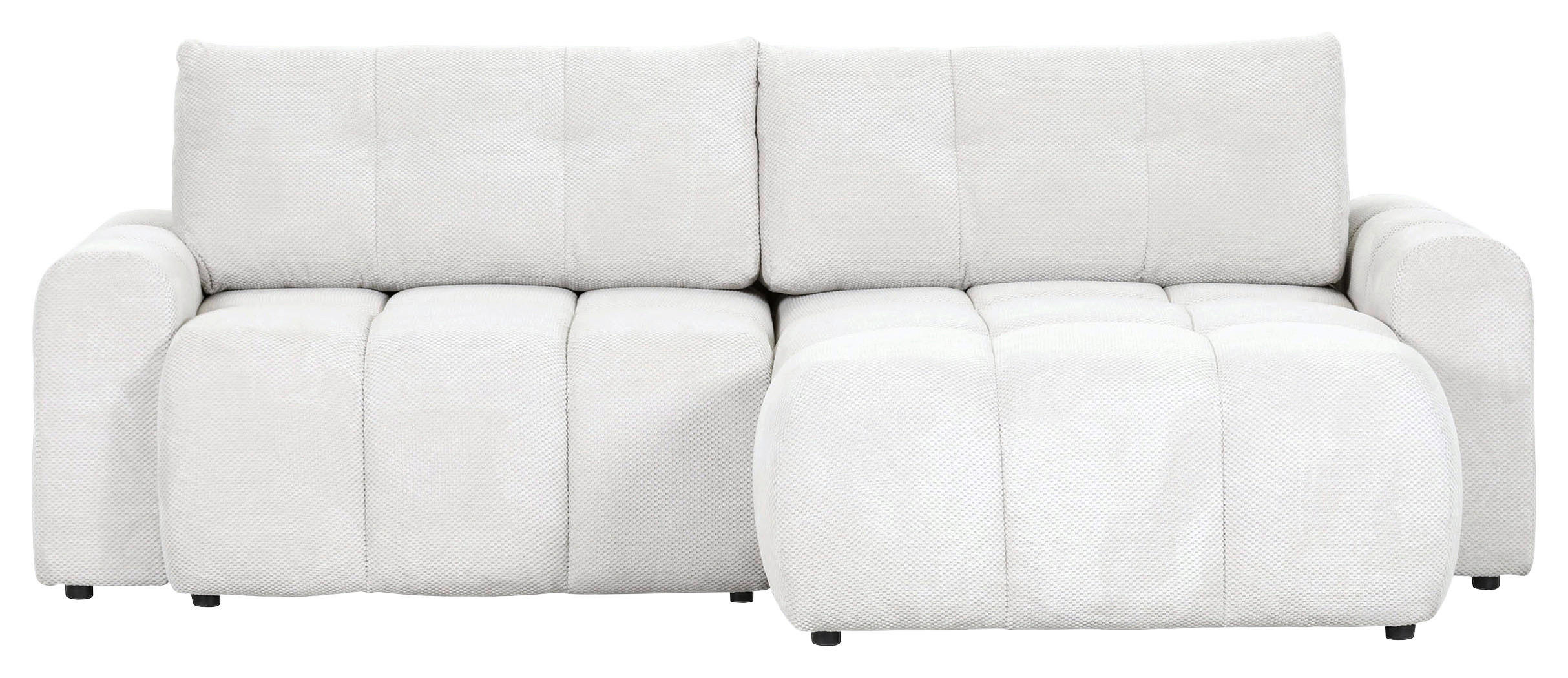 ECKSOFA in Flachgewebe Naturfarben  - Schwarz/Naturfarben, Konventionell, Kunststoff/Textil (256/157cm) - Carryhome
