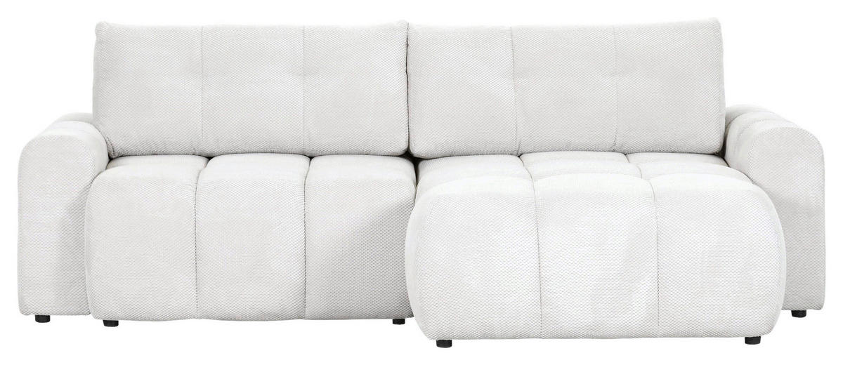 ECKSOFA in Flachgewebe Naturfarben  - Schwarz/Naturfarben, Konventionell, Kunststoff/Textil (256/157cm) - Carryhome