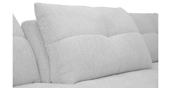 ECKSOFA Silberfarben Chenille Armlehnenkissen, Rücken echt, Sitztiefenverstellung  - Silberfarben/Schwarz, KONVENTIONELL, Textil/Metall (313/215cm) - Hom`in