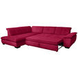 ECKSOFA in Cord Rot  - Rot/Schwarz, Design, Textil/Metall (242/313cm) - Xora