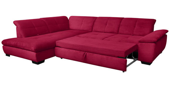 ECKSOFA in Cord Rot 242/313 cm - Rot/Schwarz, Design, Textil/Metall (242/313cm) - Xora