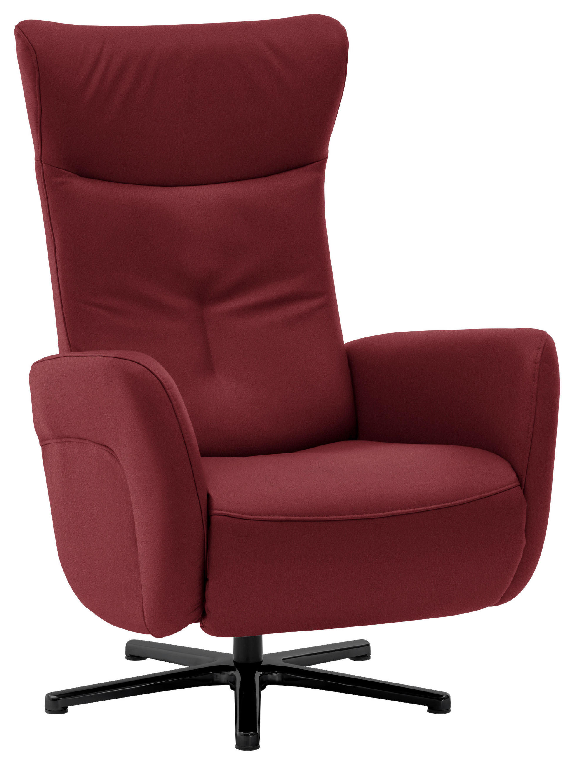 RELAXSESSEL in Leder Rot  - Rot/Schwarz, Design, Leder/Metall (76/112/83cm) - Beldomo Speed