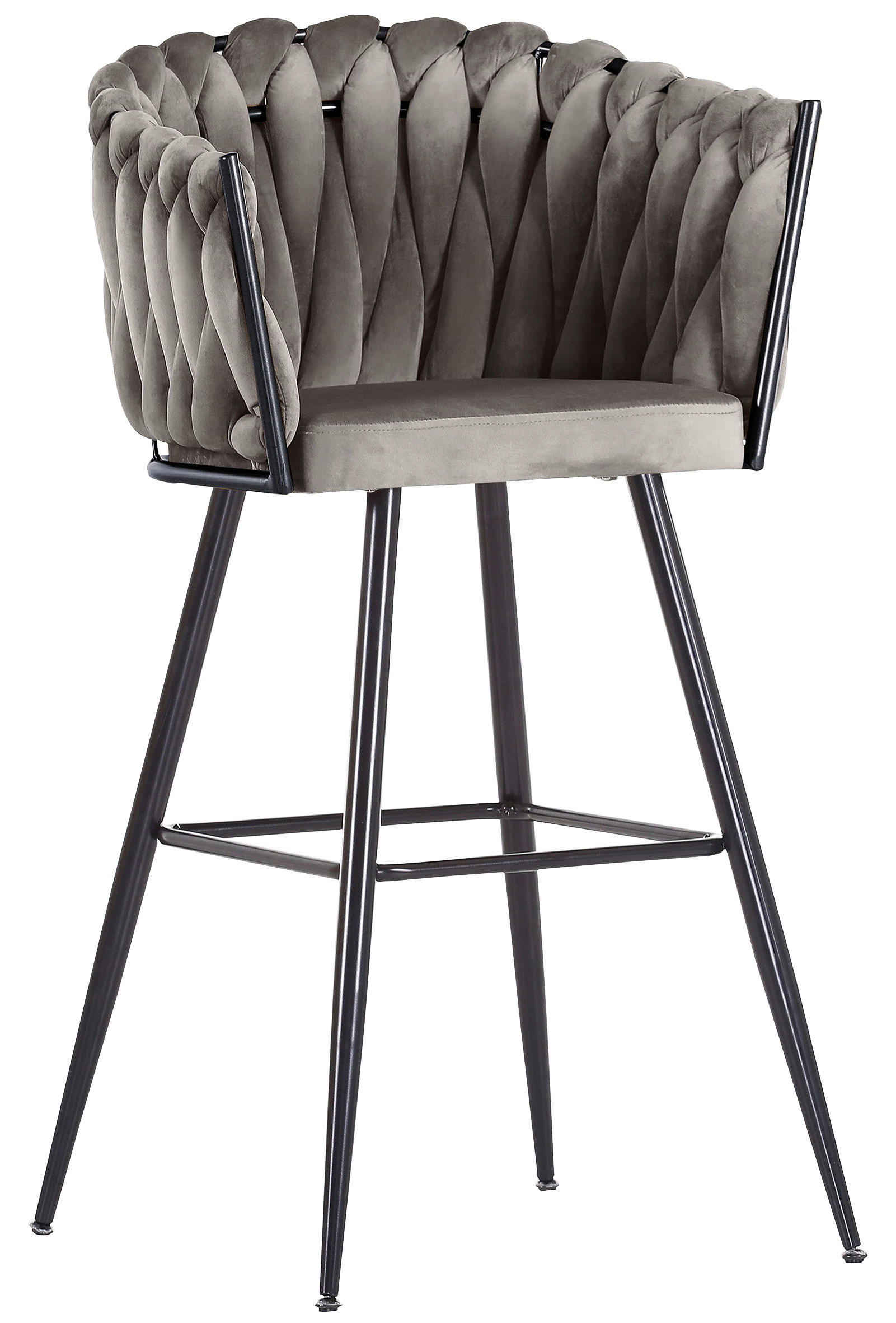 BARHOCKER Velours Anthrazit Stoffauswahl, Typenauswahl - Anthrazit, LIFESTYLE (57/110/61cm) - Landscape