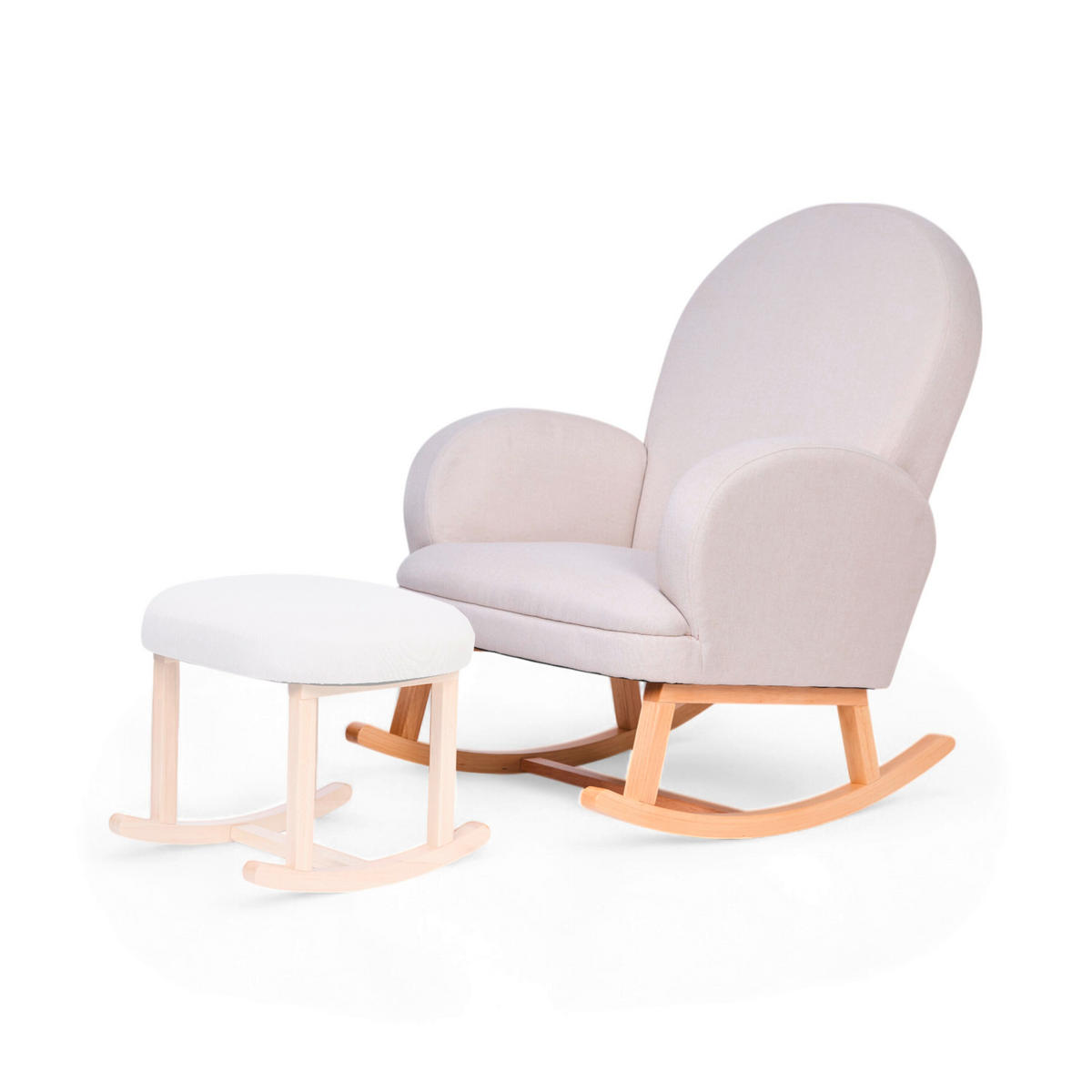SCHAUKELSTUHL in Teddystoff Beige  - Birkefarben/Beige, Basics, Holz/Textil (71/86/97.5cm) - Childhome