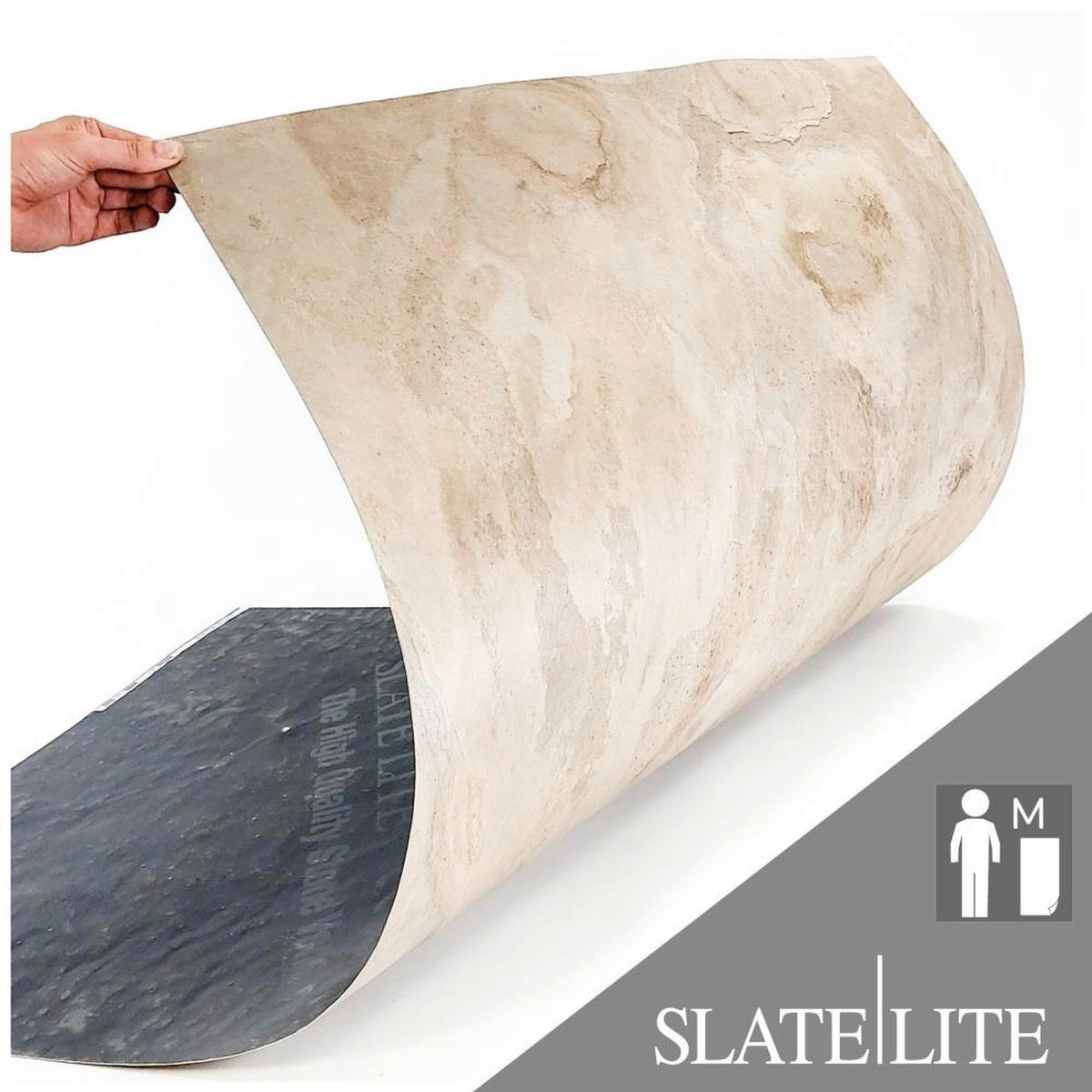 WANDPANEEL Grau, Sandfarben, Beige, Greige  - Sandfarben/Greige, Basics, Kunststoff/Stein (122/61cm)