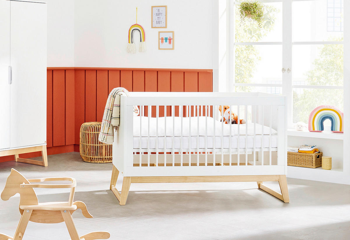 GITTERBETT PINOLINO BRIDGE 150/76/94 cm  - Eschefarben/Weiß, Design, Holz/Holzwerkstoff (150/76/94cm) - Pinolino