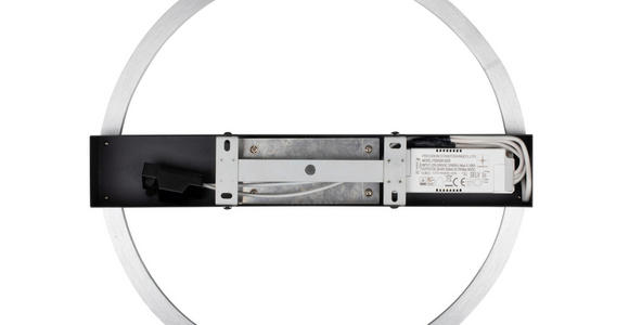 LED-DECKENLEUCHTE 40/6 cm - Schwarz/Alufarben, Basics, Kunststoff/Metall (40/6cm) - Novel