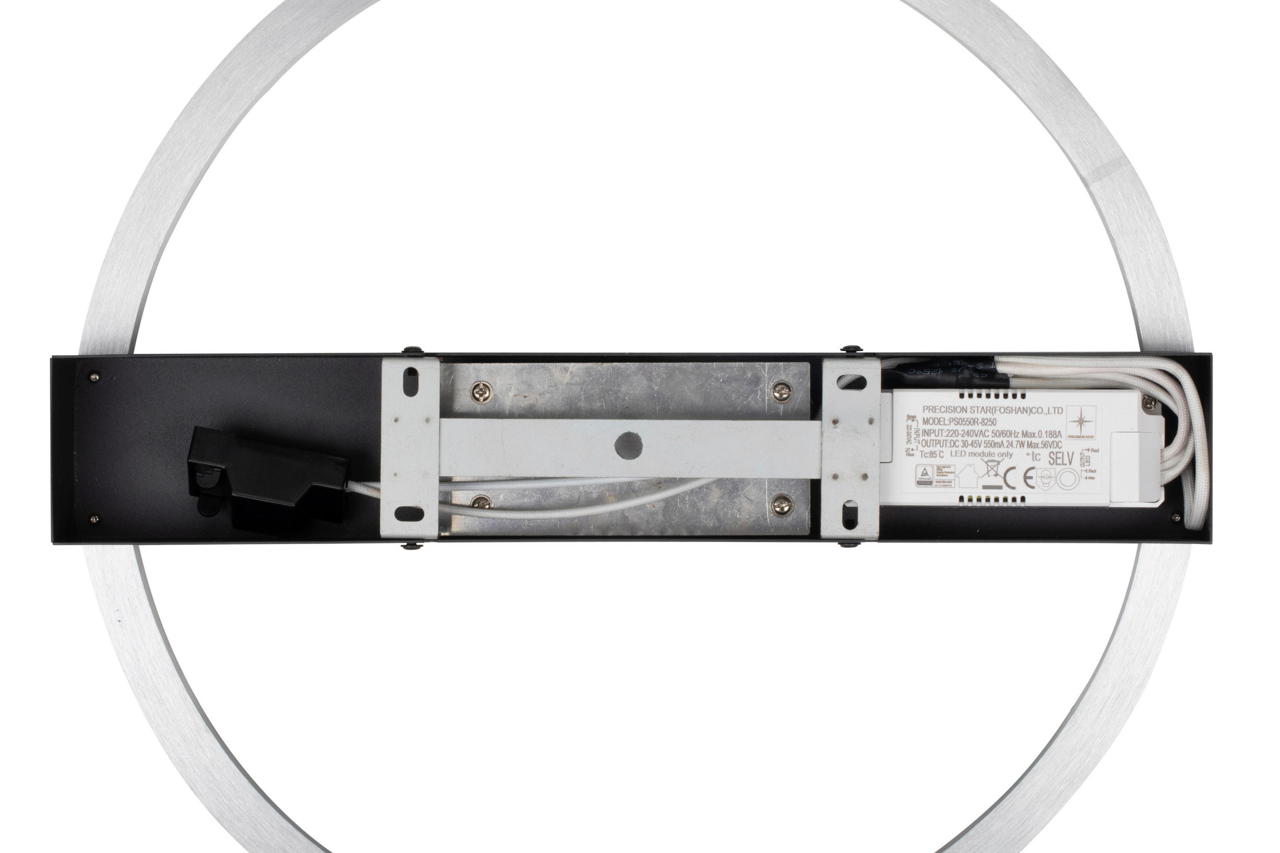 LED-TAKLAMPA Cremona 23.2 W 40/6 cm  - aluminiumfärg/svart, Basics, metall/plast (40/6cm) - Novel