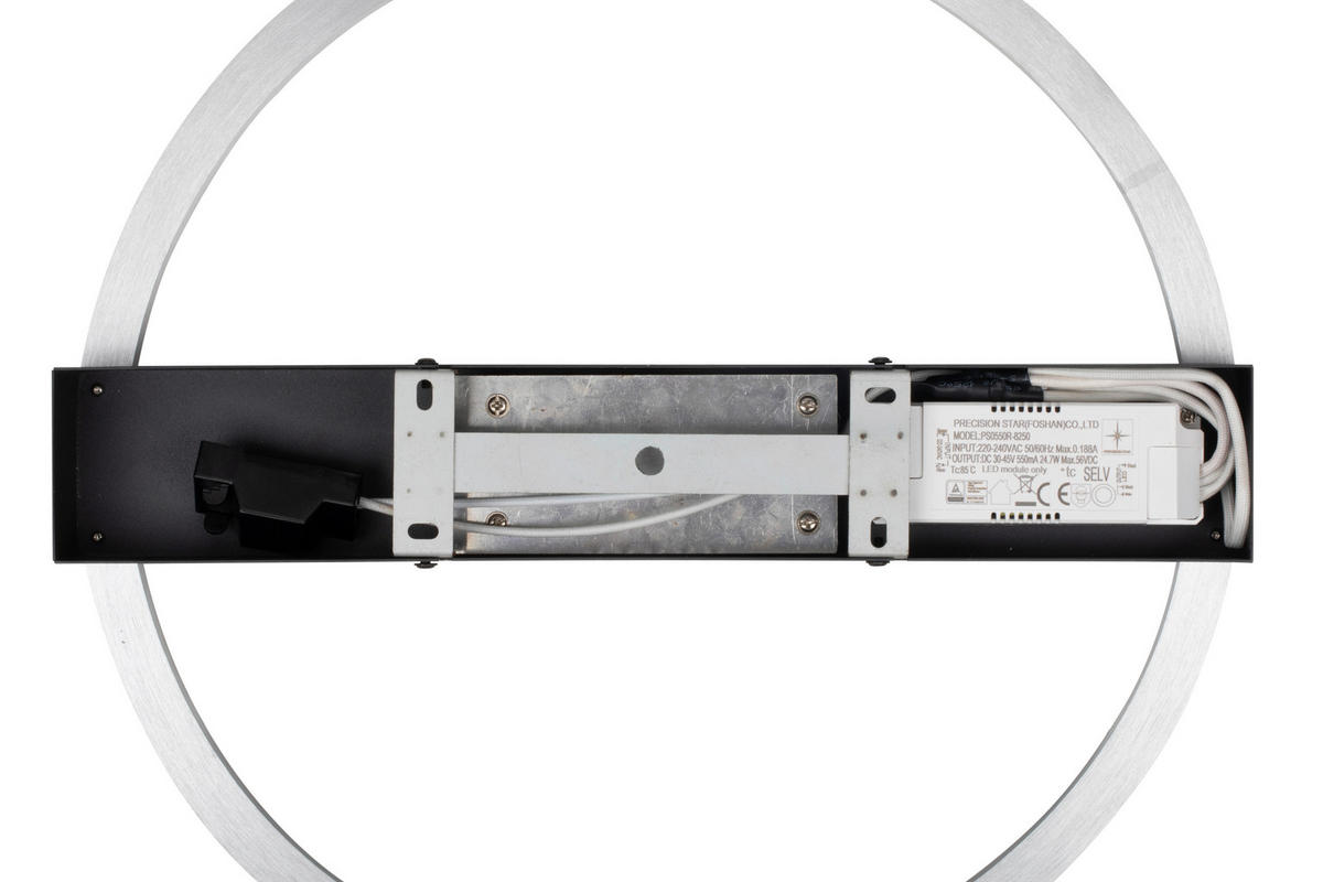 LED-DECKENLEUCHTE 40/6 cm   - Schwarz/Alufarben, Basics, Kunststoff/Metall (40/6cm) - Novel