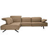 ECKSOFA Echtleder Sandfarben  - Sandfarben/Anthrazit, Design, Leder/Metall (230/290cm) - Johann Jakob